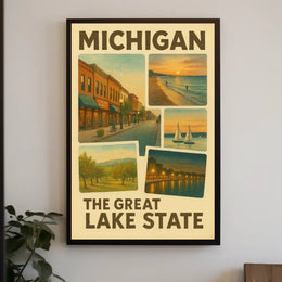 Michigan The Great Lake State Poster