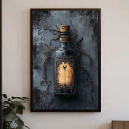 Stylized Gothic Bottle Design Abstract, Artistic, or Pop Culture Poster
