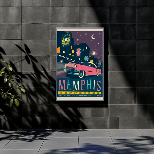 Memphis Tennessee Vintage Travel Poster