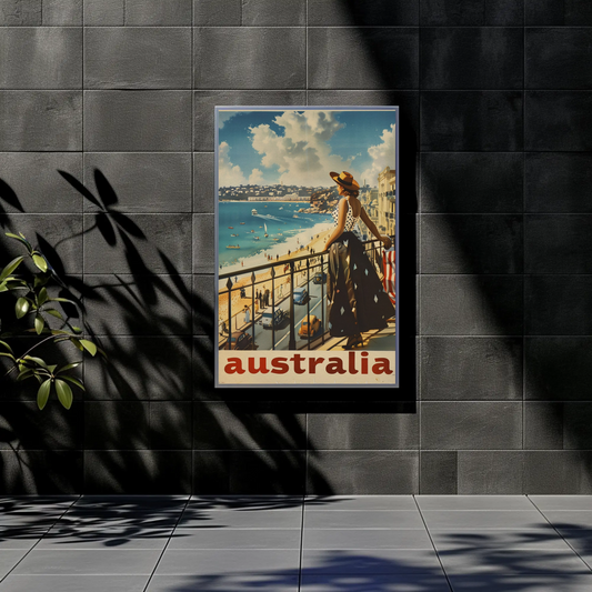 Vintage Travel Poster - Australia Balcony View