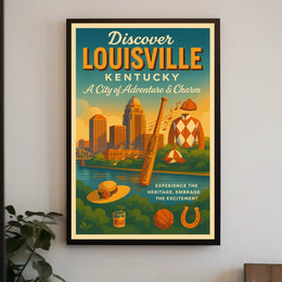 Discover Louisville Adventure & Charm Travel Poster