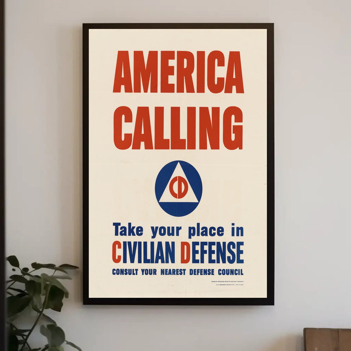 America Calling: Civilian Defense WWII Propaganda Poster