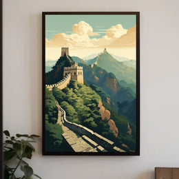 Great Wall Scenic Art: Majestic Travel Poster