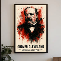 Grover Cleveland Watercolor Art: Historical or Presidential Poster