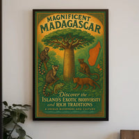 Magnificent Madagascar Adventure Vintage Travel Poster