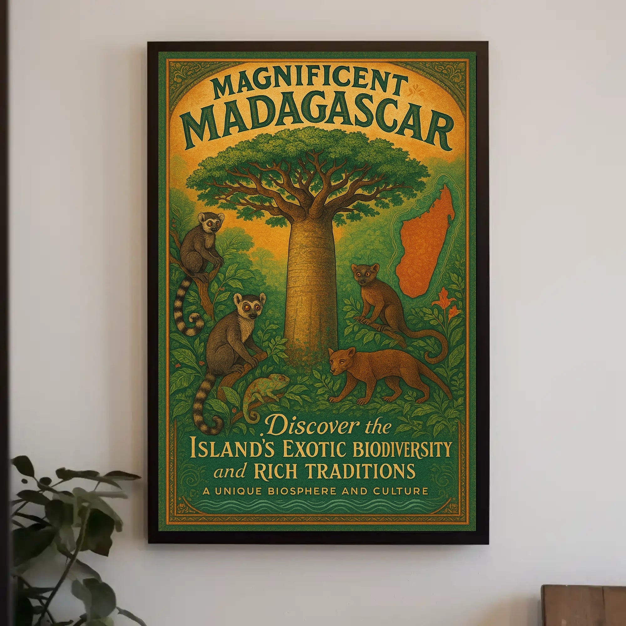 Magnificent Madagascar Adventure Vintage Travel Poster