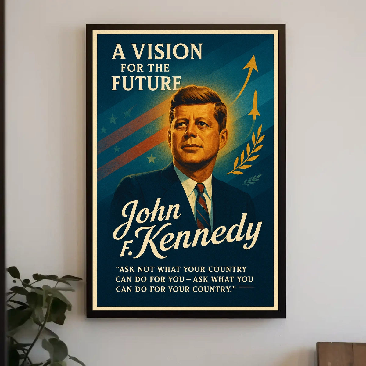 Patriotic Leadership Vintage Quote Poster Art Print