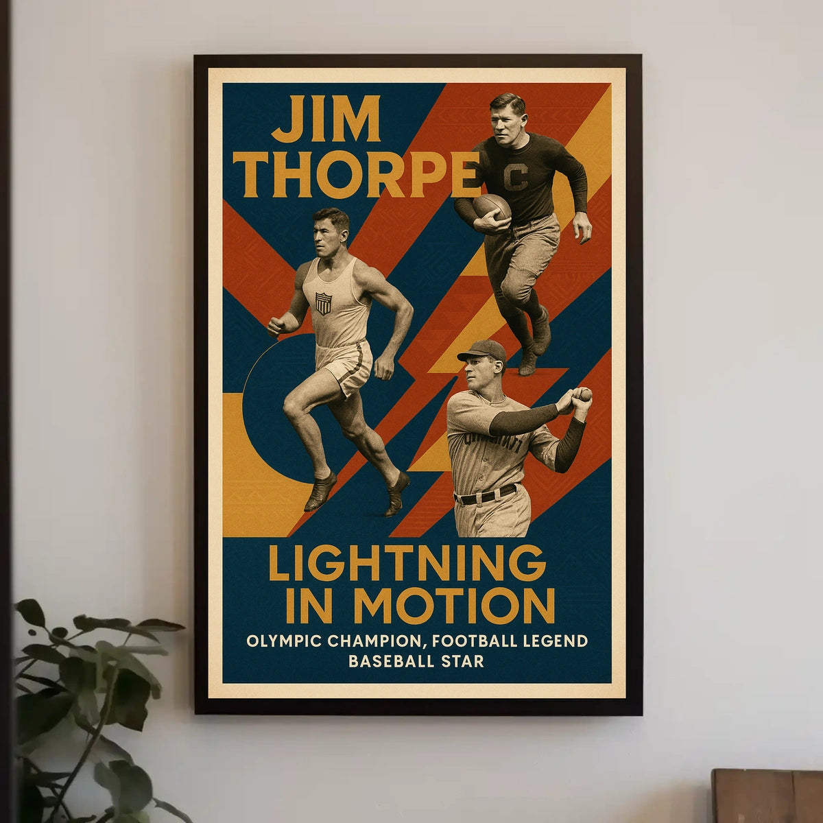 Lightning in Motion Jim Thorpe Poster