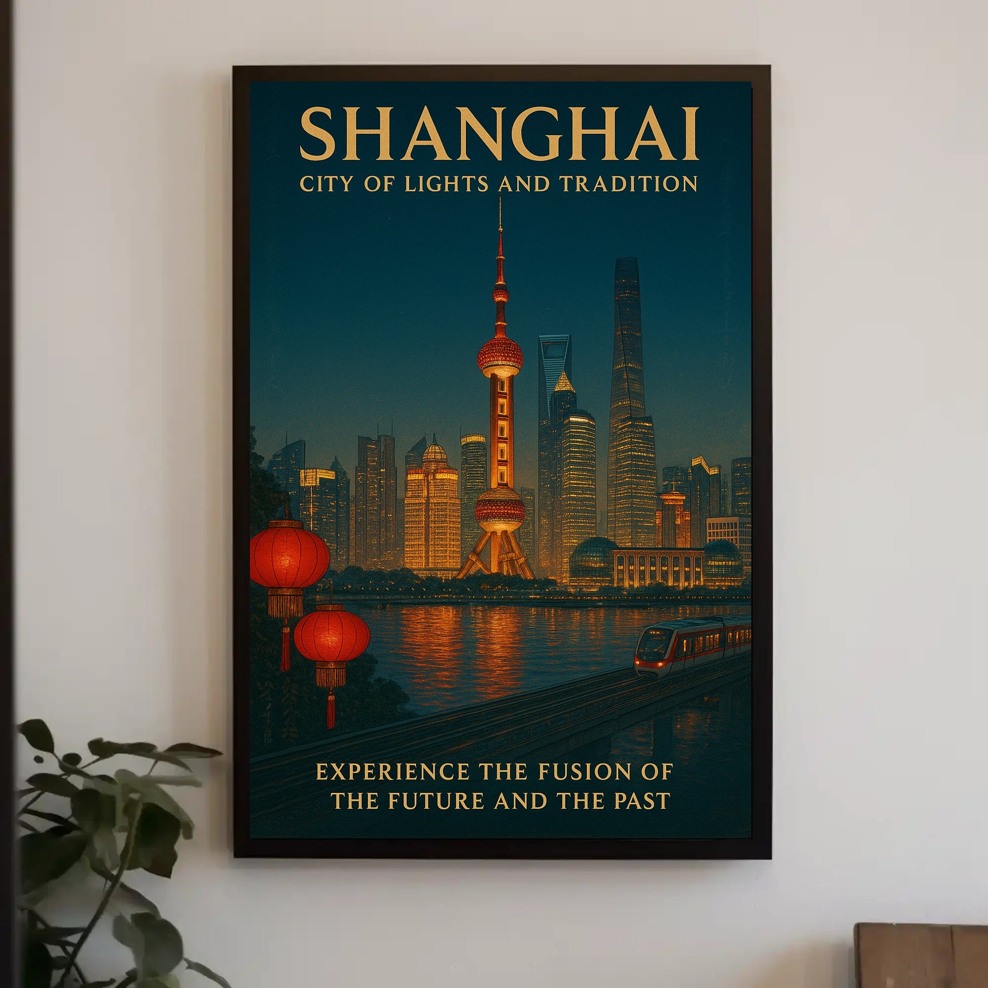 Shanghai City of Lights and Tradition Poster