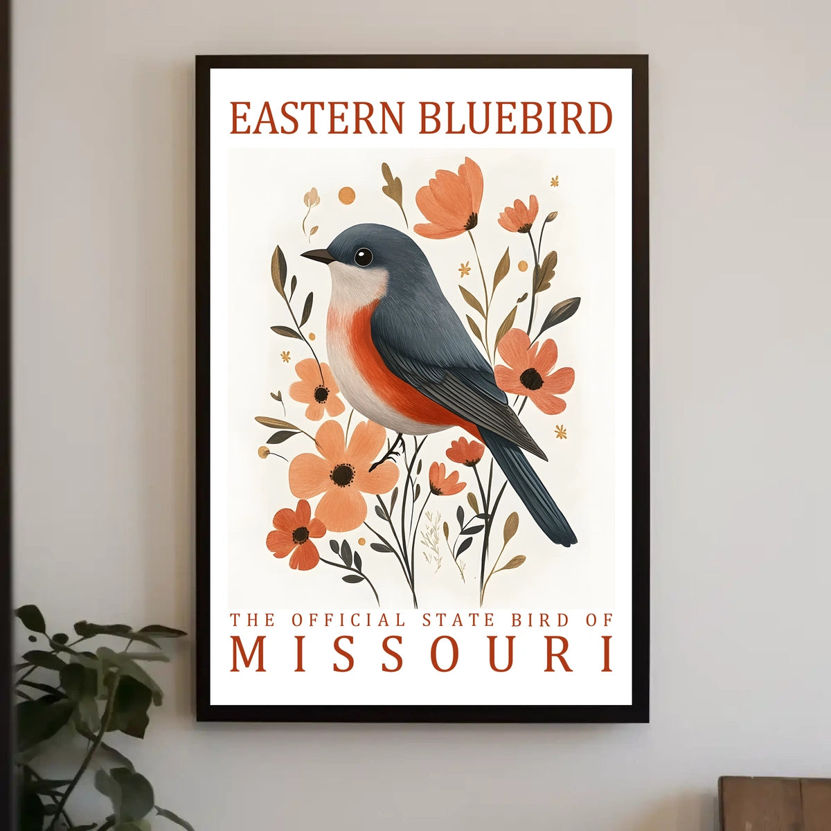 Eastern Bluebird Modern Art Poster for Home Decor