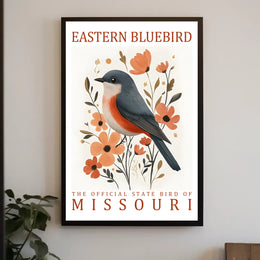 Eastern Bluebird Modern Art Poster for Home Decor