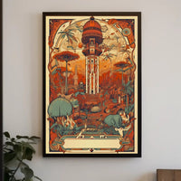 Enchanted Tower: Fantastical Landscape with Ornate Structure Poster