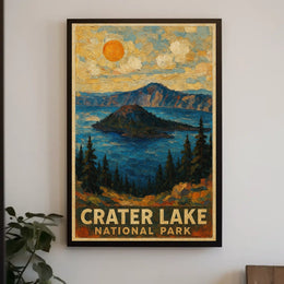 Crater Lake National Park Scenic Decor Wall Art Poster