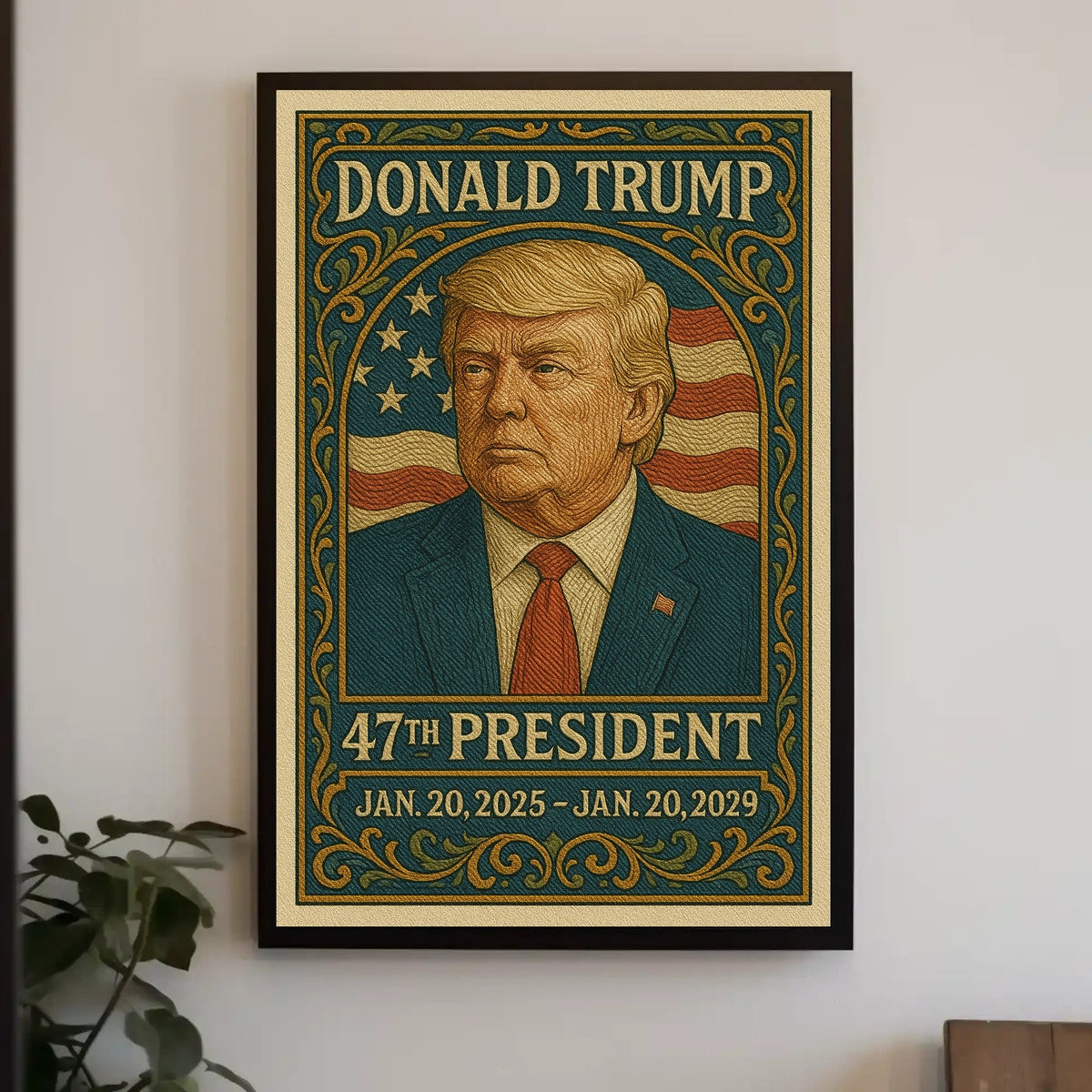 Presidential Leadership Trump Portrait Baroque Realism Patriotic Heritage American Presidency Historic Poster
