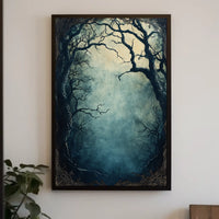 Mysterious Forest Scene Artistry Wall Decor Abstract Artistic Poster