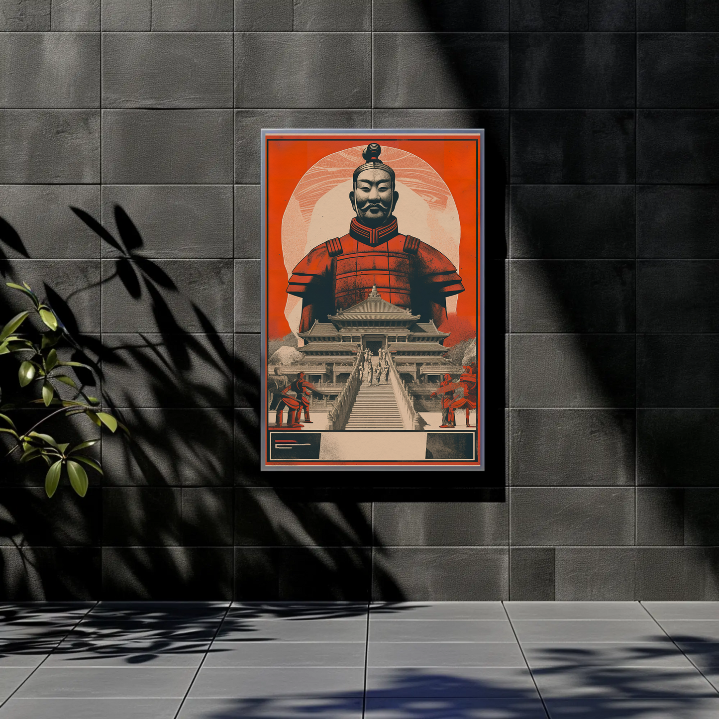Terracotta Warrior Xian China Palace Vintage Travel Poster