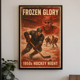 Frozen Glory Vintage Hockey Nostalgia Poster