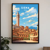 Siena Cityscape Art: Explore Tuscan Charm with Travel Poster