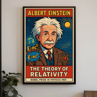Einstein Relativity Vintage Science Wanderlust Poster