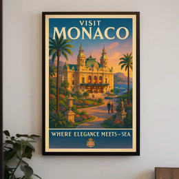 Visit Monaco Where Elegance Meets the Sea Poster