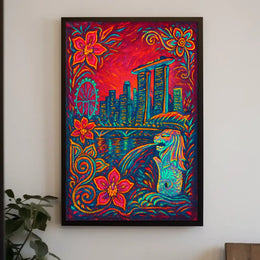 Vibrant Singapore Skyline Poster