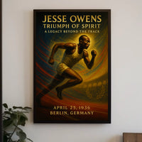 Jesse Owens Vintage Olympic Triumph Poster Art