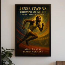 Jesse Owens Vintage Olympic Triumph Poster Art