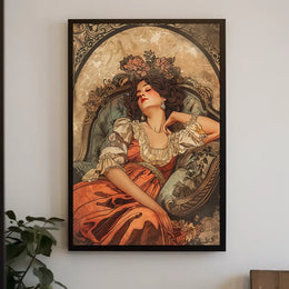 Vintage Cars and Fashion Mid-20th Century Poster