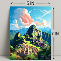 Machu Picchu A Digital Impression Poster