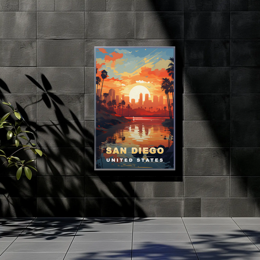 San Diego Vintage Travel Poster