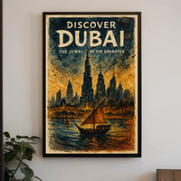 Dubai Skyline Poster Jewel of the Emirates for Home Decor