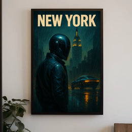 Neon Nights In New York Poster