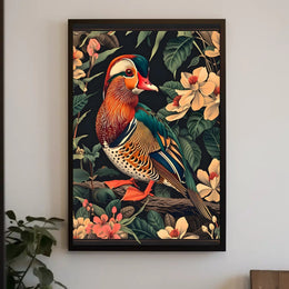 Mandarin Duck Delight: Nature's Beauty Animal Poster