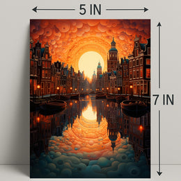 Dreamscape Canal At Sunset Poster
