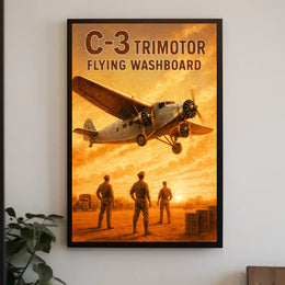 C-3 Trimotor - Flying Washboard Poster PosterGoat