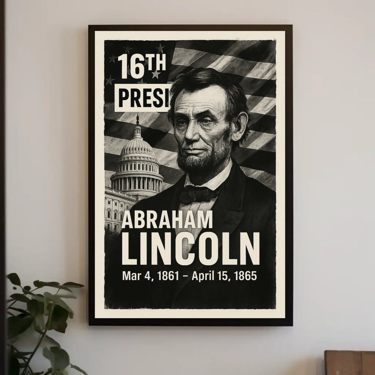 Abraham Lincoln 16th President of the United States Digital Montaje Poster