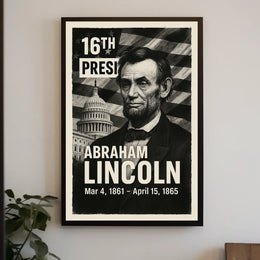 Abraham Lincoln 16th President of the United States Digital Montaje Poster