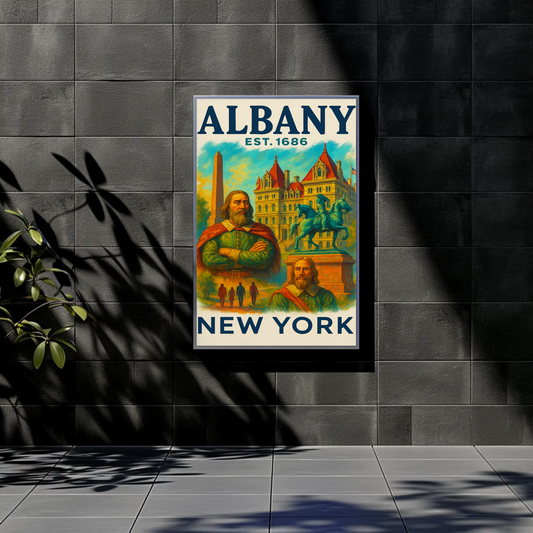 Albany New York Wall Art Vintage Travel Poster