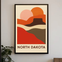 North Dakota Landscape Art Poster