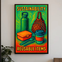 Sustainability Reusable Items Poster
