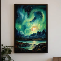 Aurora Borealis Nightscape Art Print National Park Poster