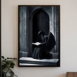 Enigmatic Angelic Creature in Gothic Fantasy Poster PosterGoat