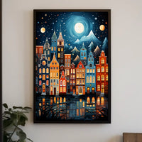 Picturesque Cityscape in European Architectural Style Travel Poster