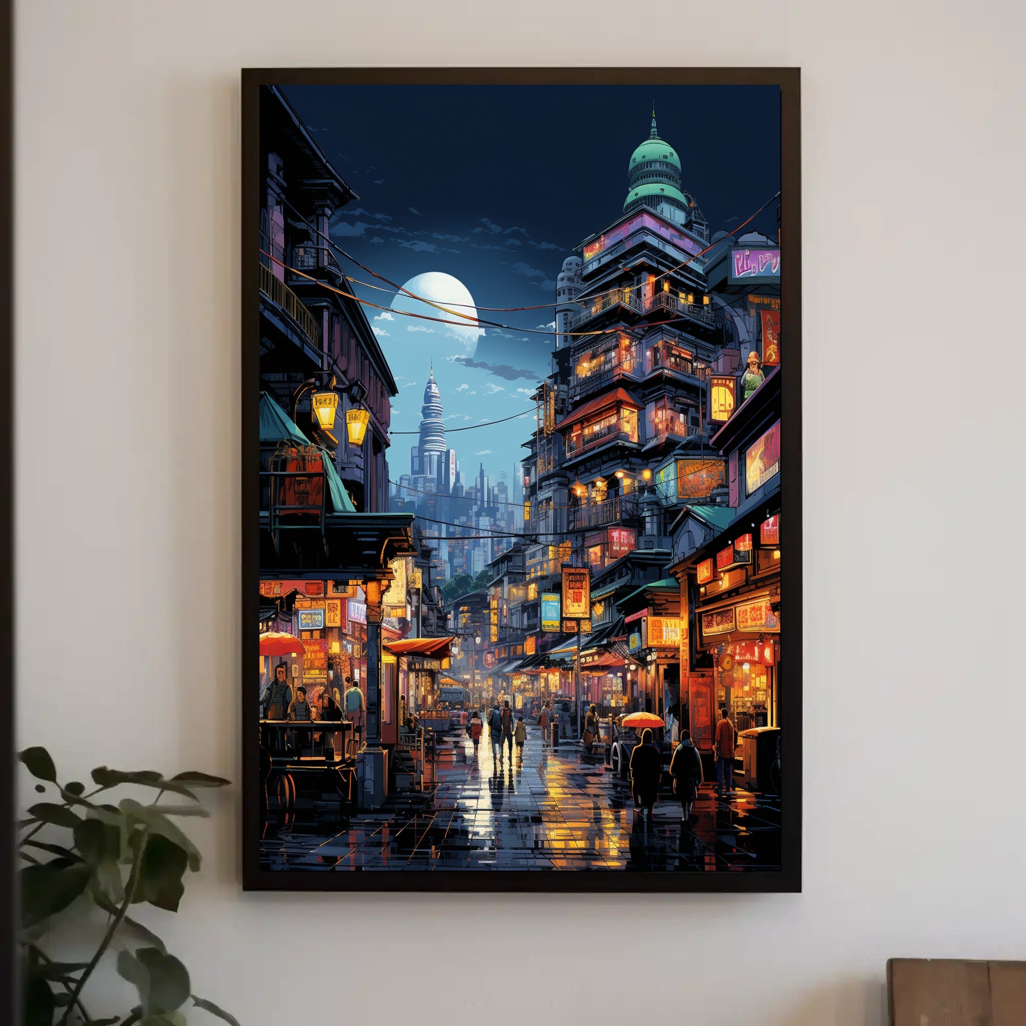 Neon Night Market Poster