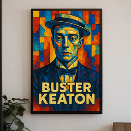 Buster Keaton Iconic Silent Film Star Poster