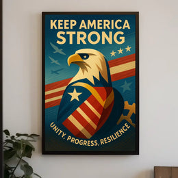 Keep America Strong Patriotic Vintage Poster