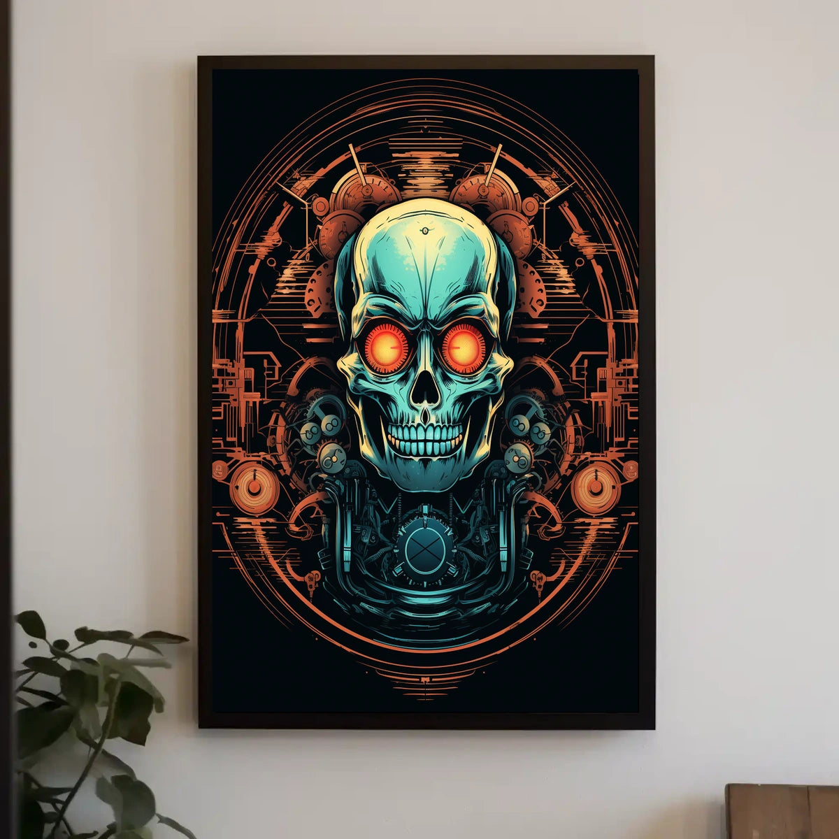 Cybernetic Skull Art Poster
