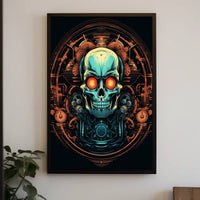 Cybernetic Skull Art Poster