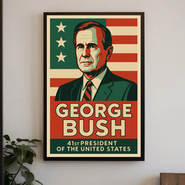 George Bush 41st President Realism Patriot Poster