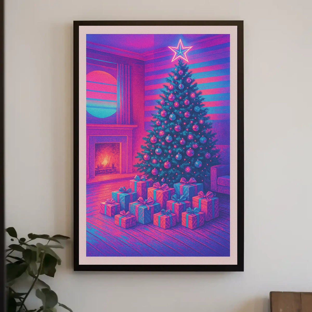 Neon Christmas Celebration Poster